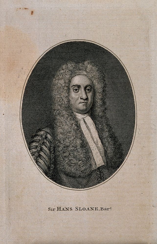 Sir Hans Sloane. Line engraving after T. Murray, 1725.