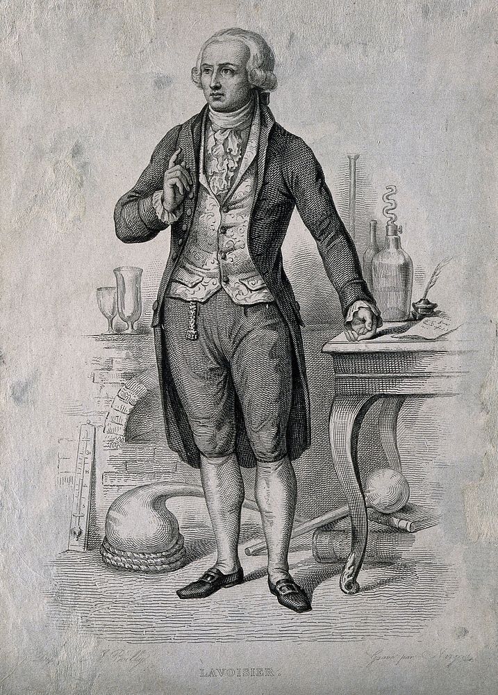Antoine Laurent Lavoisier. Line engraving by Nargeot after J. Boilly.