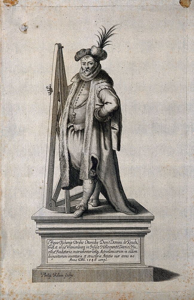 Tycho Brahe. Line engraving by P. Kilian.