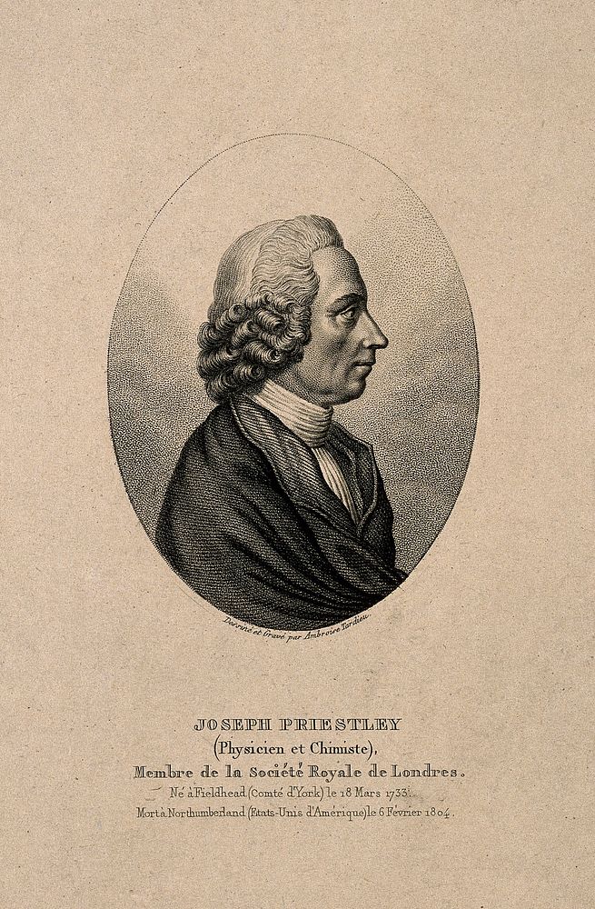 Joseph Priestley. Stipple engraving by A. Tardieu after himself.
