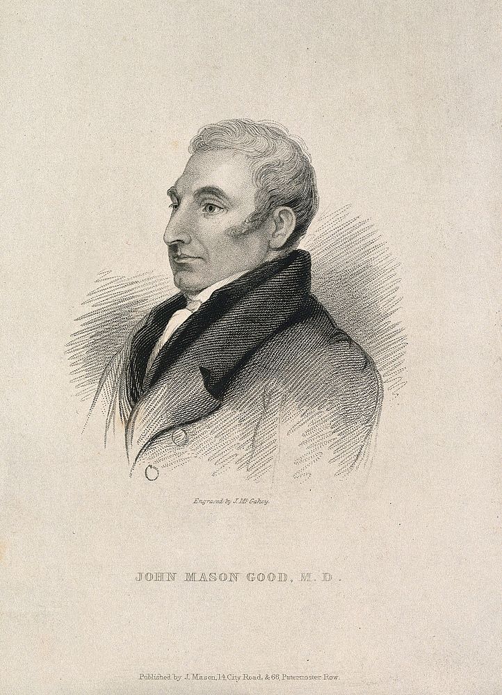 John Mason Good. Stipple engraving by J. McGahey after Rev. W. Russell.