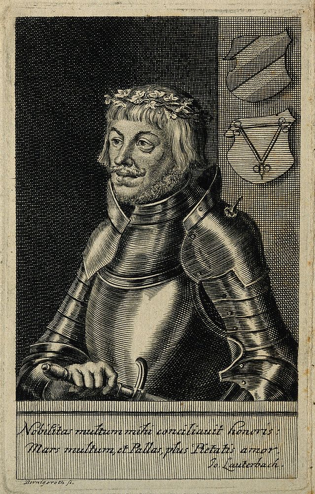 Ulrich von Hutten. Line engraving by M. Bernigeroth.