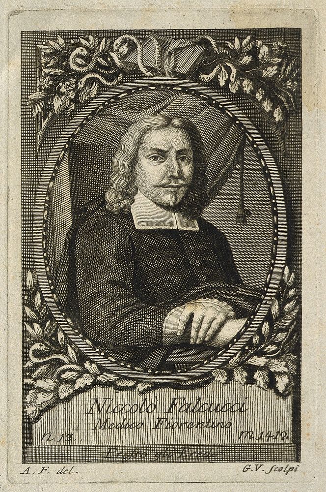 Niccolò Falcucci. Line engraving by G. V. after A. F.