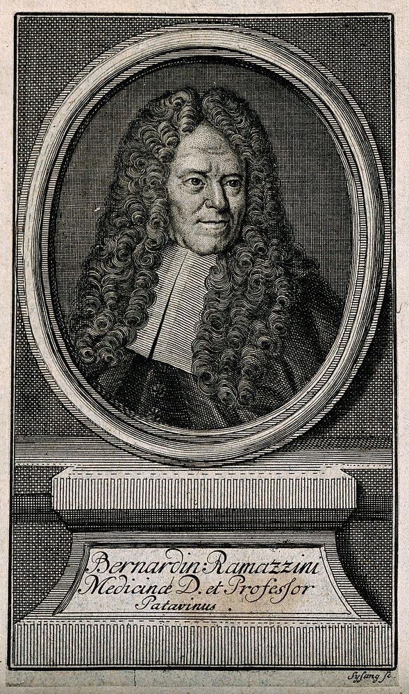 Bernardino Ramazzini. Engraving by J. C. Sysang.