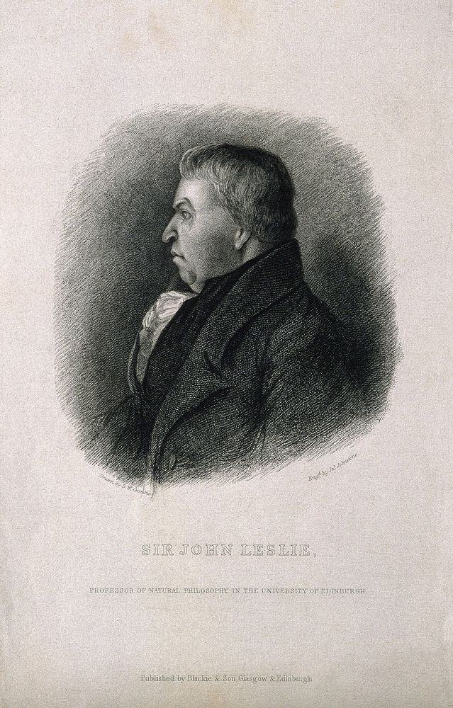 Sir John Leslie. Stipple engraving by J. Johnstone after B. W. Crombie.