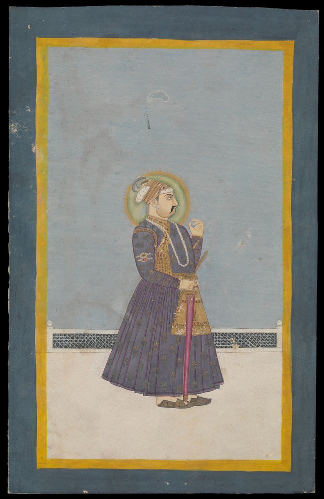 Muhammad Shah (Roshan Akhtar). Gouache painting.