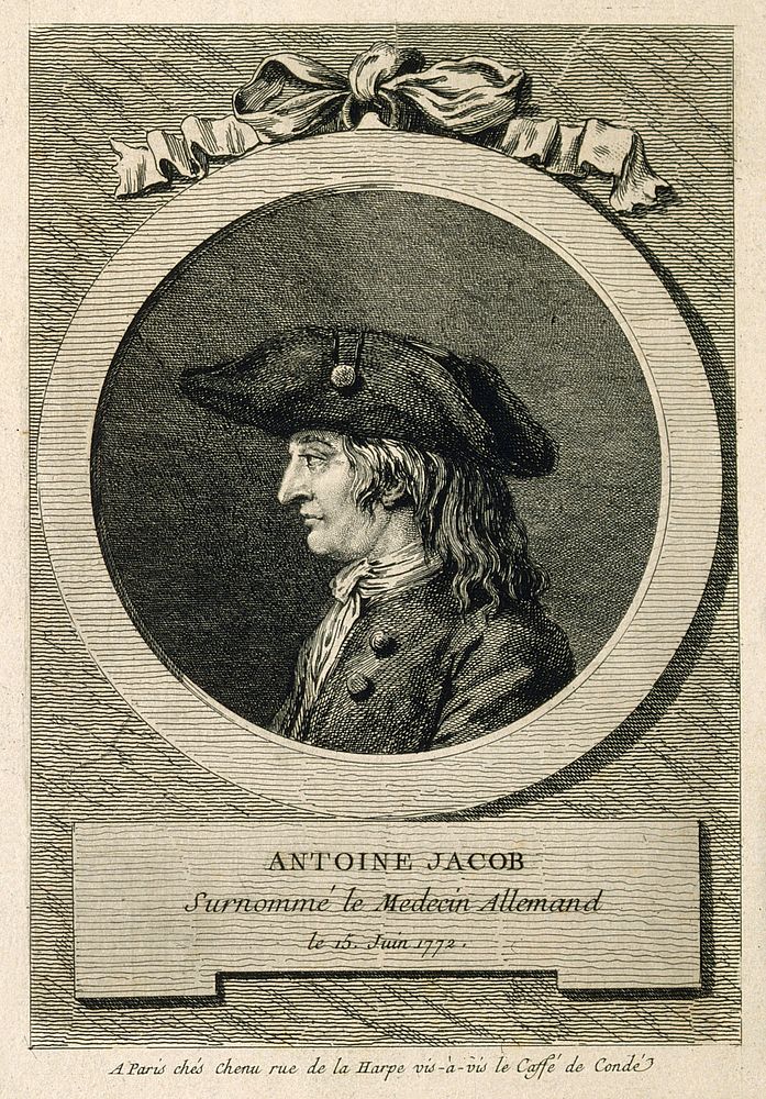 Antoine Jacob. Line engraving, 1772.