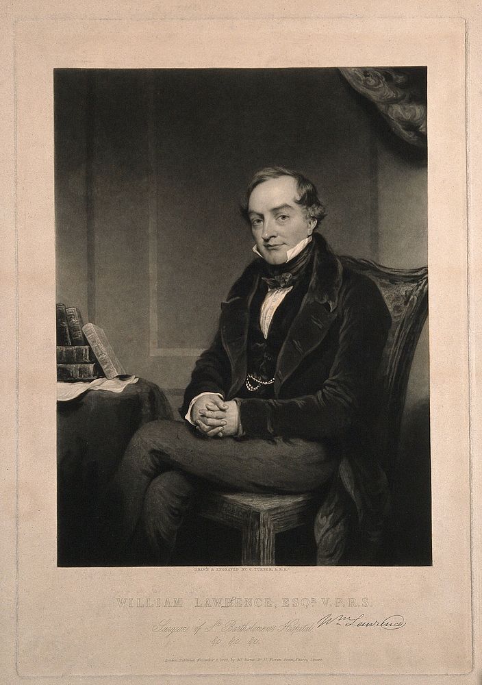 Sir William Lawrence. Mezzotint by C. Turner, 1839, after himself.