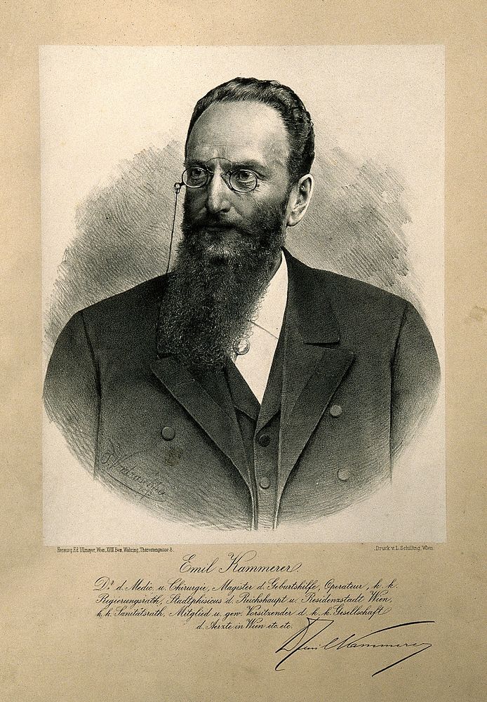 Emil Kammerer. Lithograph by Z. Wadraschka, 1893.