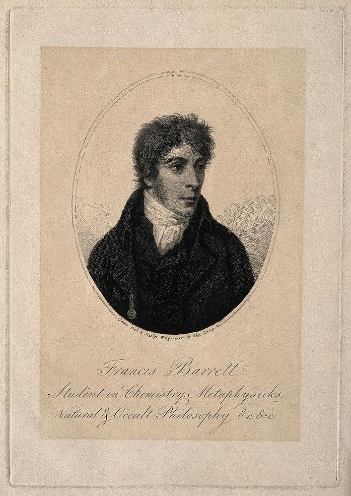Francis Barrett. Stipple engraving by D. Orme after himself.
