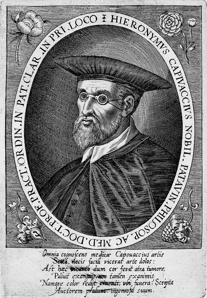 Hieronymus Capivaccius. Line engraving.