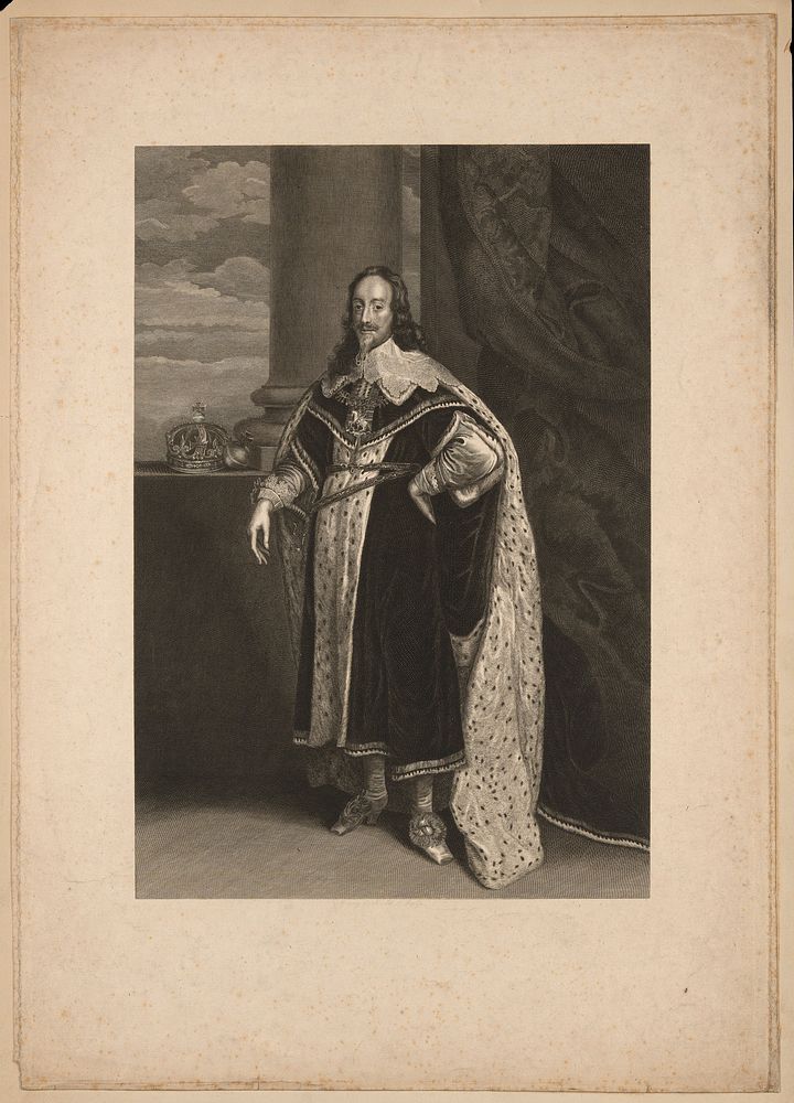 King Charles I. Engraving by H.R. Cook after A. van Dyck.