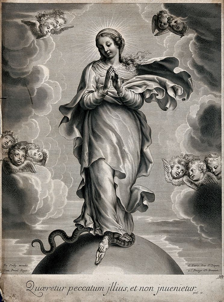 The Virgin Immaculate. Engraving.