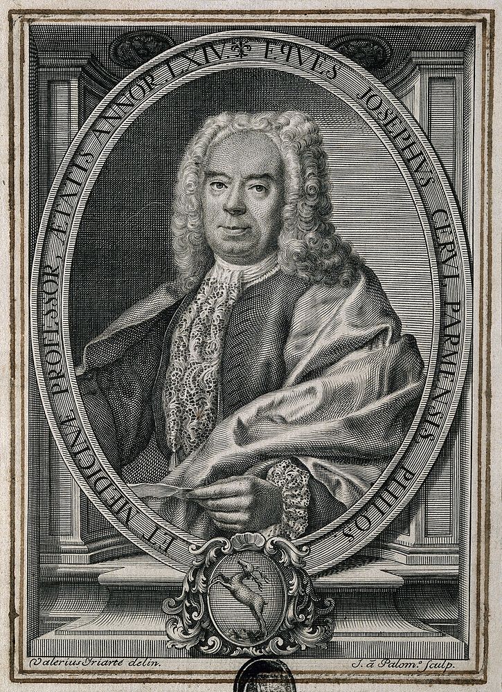 Giuseppe Cervi. Line engraving by J. à Paloma after V. de Iriarte.