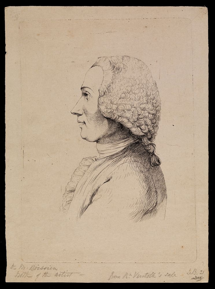 Barthélemy-Camille de Boissieu. Etching by J.J. de Boissieu, 1771.