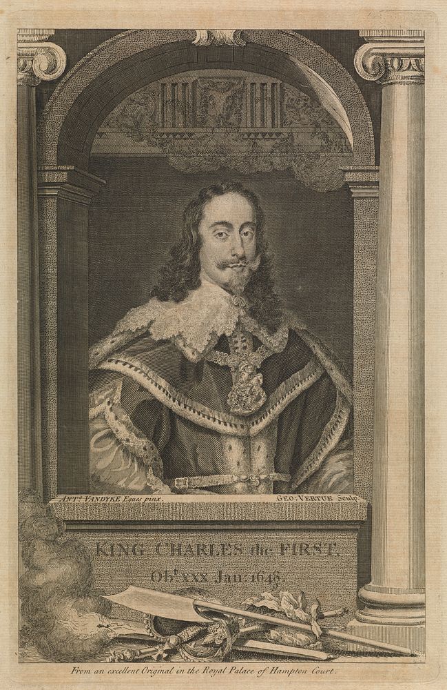 King Charles I. Engraving by G. Vertue after A. van Dyck.