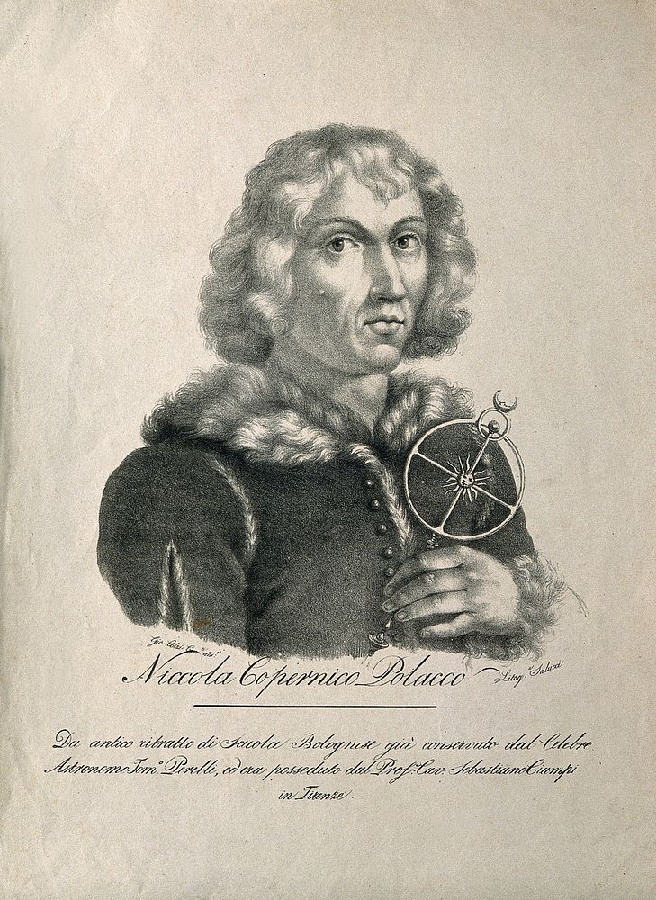 Nicolaus Copernicus. Lithograph by Salucci after G. Colzi.