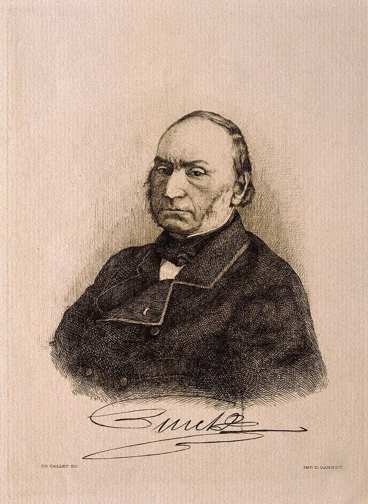 Jean-Pierre Casimir Pinel. Etching by C. Callet.