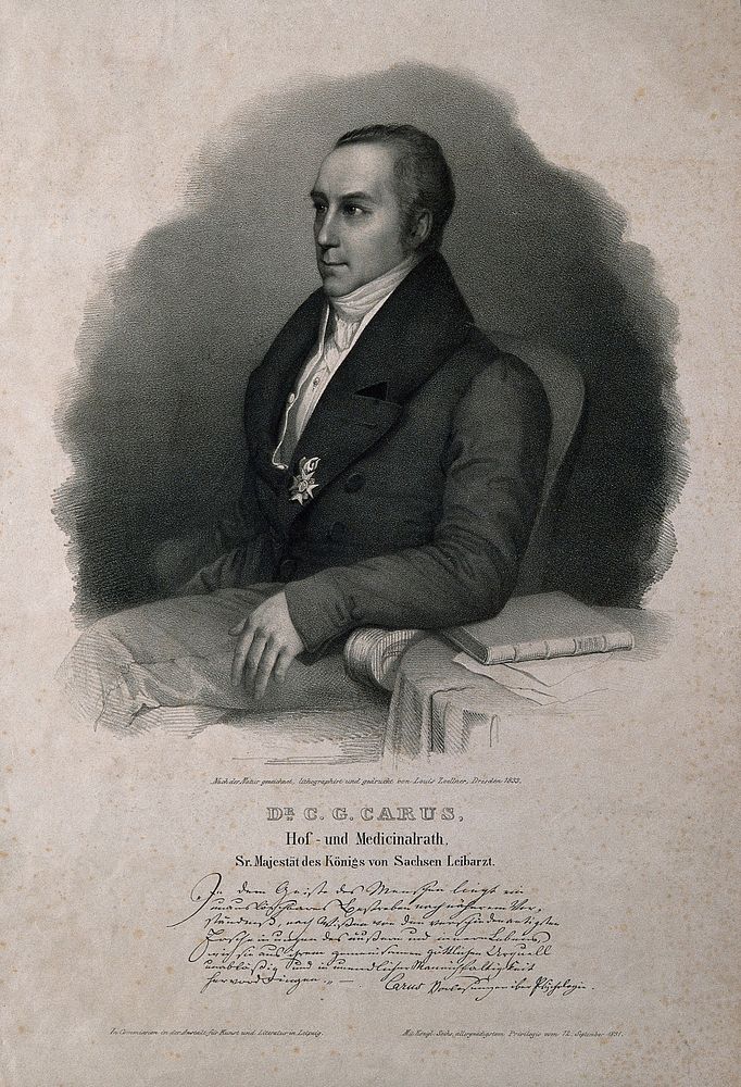 Karl Gustav Carus. Lithograph by L. Zoellner, 1833.