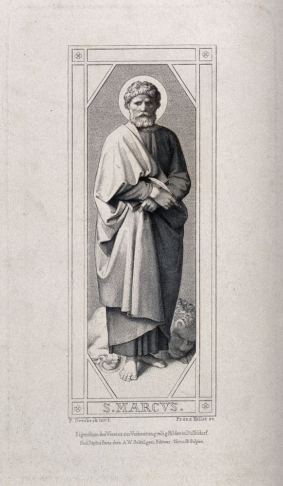 Saint Mark. Engraving by F. Keller after F. Overbeck.
