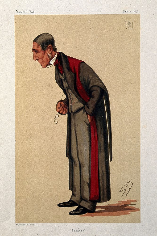 Sir James Paget. Colour lithograph by Sir L. Ward [Spy], 1876.