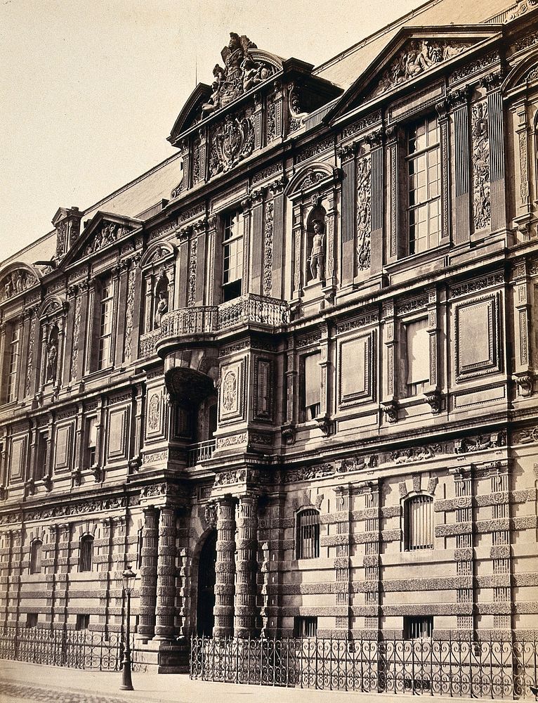 The Louvre, Paris: part of the Imperial Library. Photograph by Achille Quinet, ca. 1870.