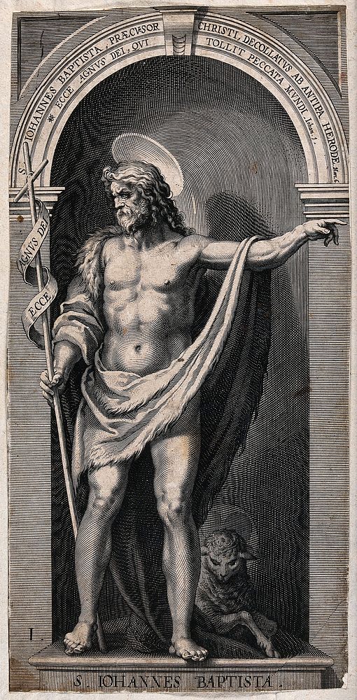 Saint John the Baptist. Engraving by L. Kilian, 1623, after J.M. Kager.