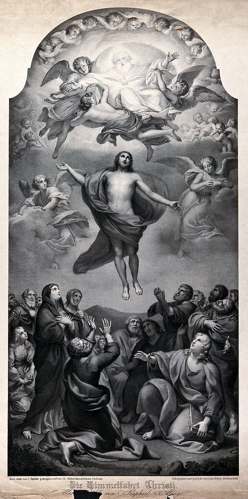 The Ascension of Christ. Lithograph by L. Zöllner, 1833, after C. Küchler and C. Stölzel after A.R. Mengs.