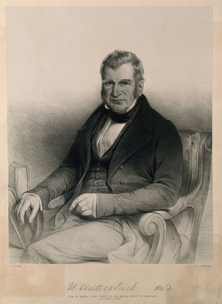 Henry Clutterbuck. Lithograph by T. Fairland after A. Jérôme, 1850.