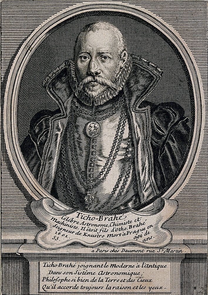 Tycho Brahe. Line engraving after T. Gemperlin, 1586.