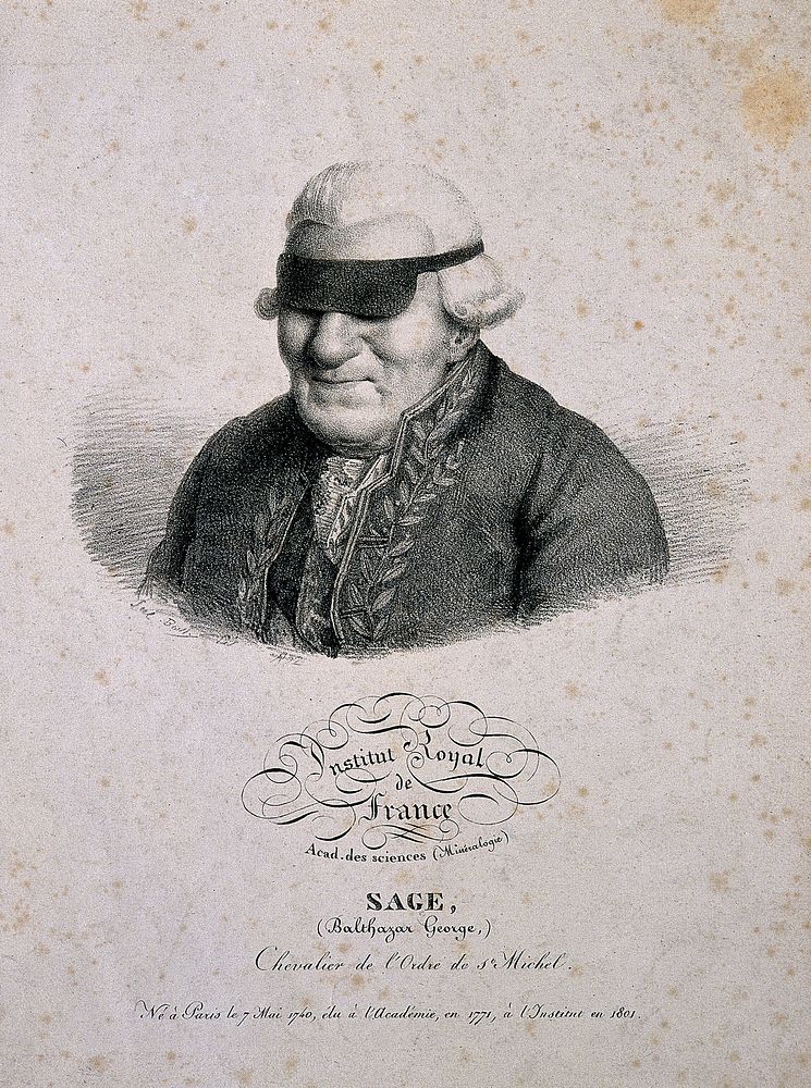 Balthazar Georges Sage. Lithograph by J. Boilly, 1822.