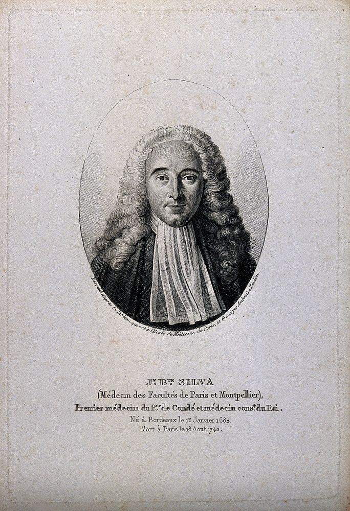 Jean-Baptiste de Silva. Stipple engraving by A. Tardieu.