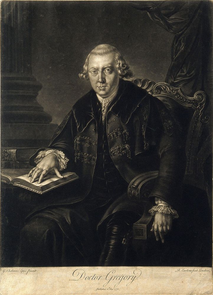 John Gregory. Mezzotint by R. Earlom, 1774, after G. Chalmers.