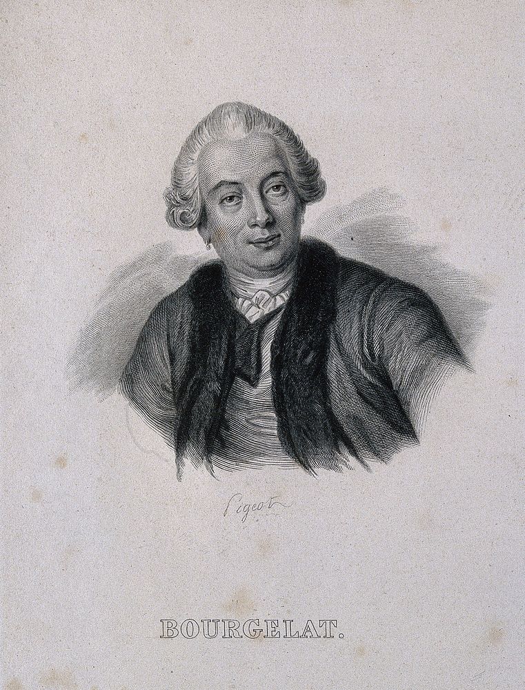 Claude Bourgelat. Stipple engraving by F. Pigeot.