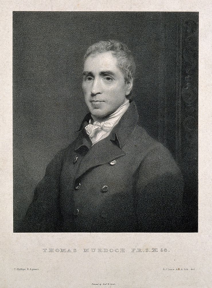 Thomas Murdoch. Lithograph by R. J. Lane after T. Phillips.