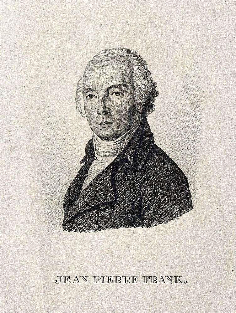 Johann Peter Frank. Stipple engraving by A. Tardieu.