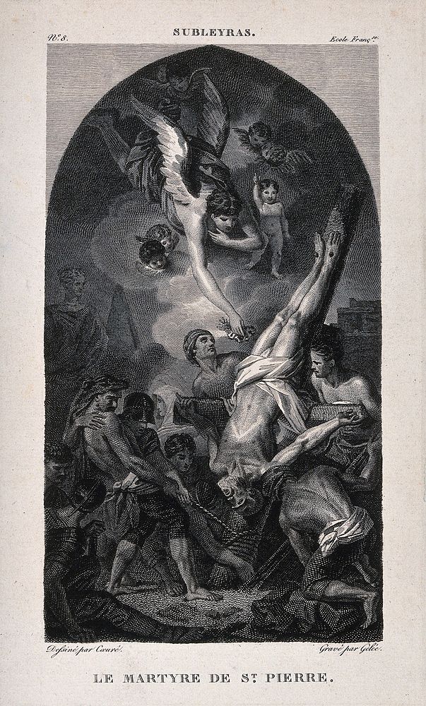Martyrdom of Saint Peter. Engraving by A.F. Gelée after S. Coeuré after P.H. Subleyras.