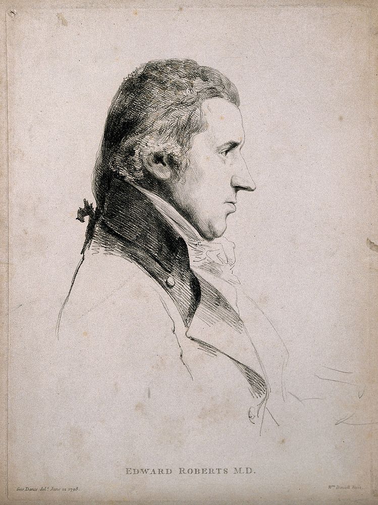 Edward Roberts. Soft ground etching by W. Daniell after G. Dance, 1798.