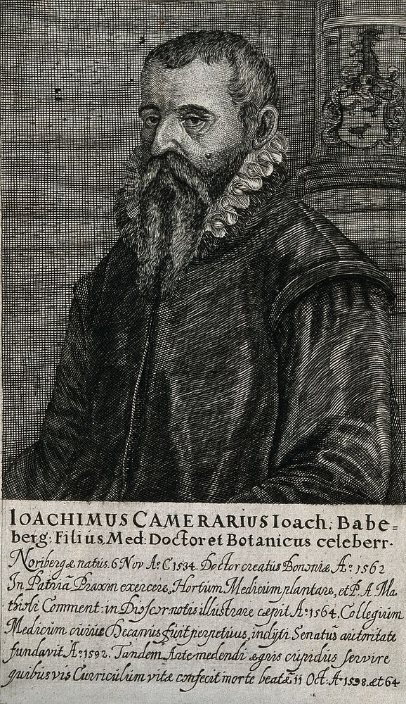 Joachim Camerarius the younger. Line engraving.