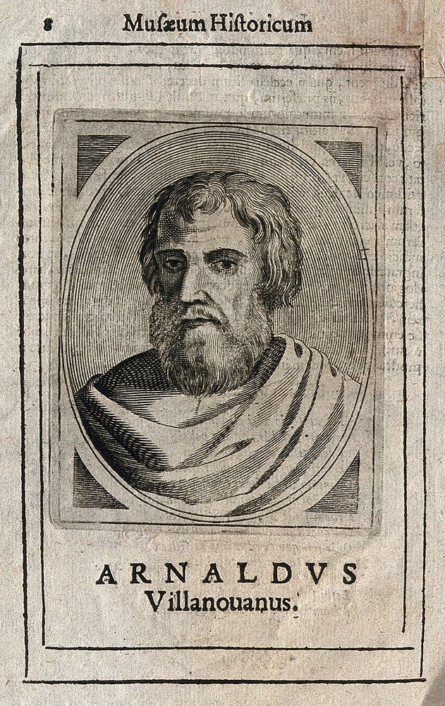 Arnoldus of Villanova. Line engraving, 1640.