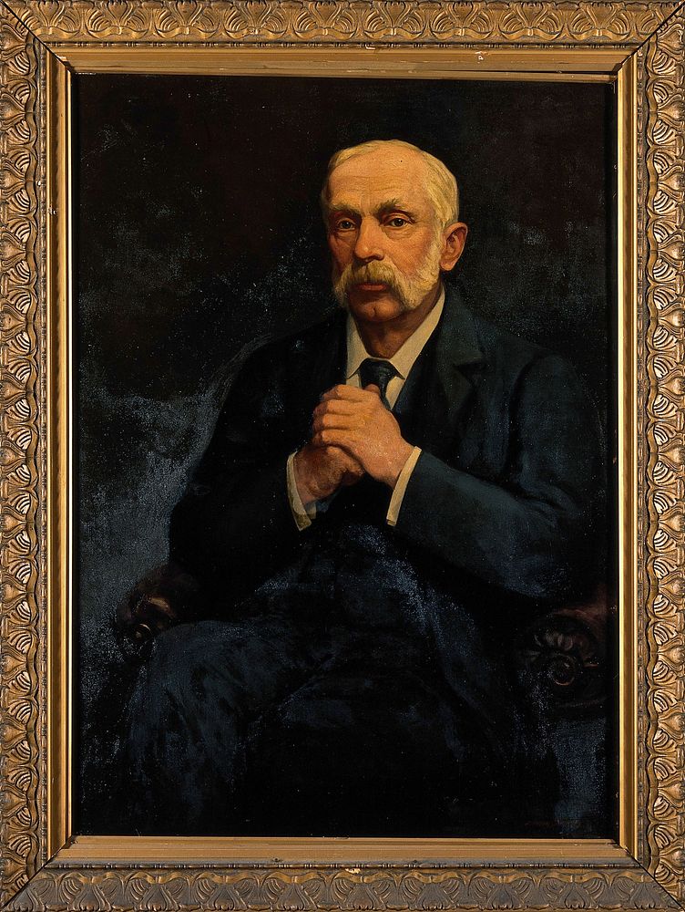Sir Rickman John Godlee. Oil painting by Harry Herman Salomon after a photograph.