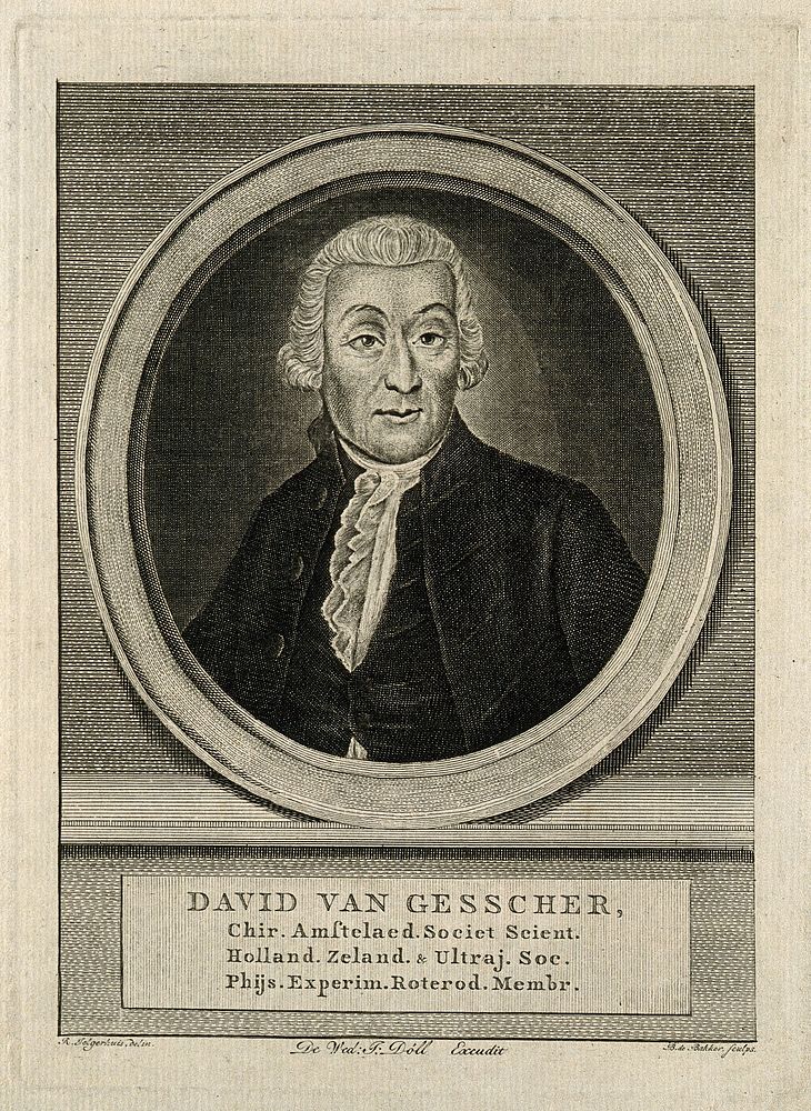 David van Gesscher. Line engraving by B. de Bakker after R. Jelgerhuis.