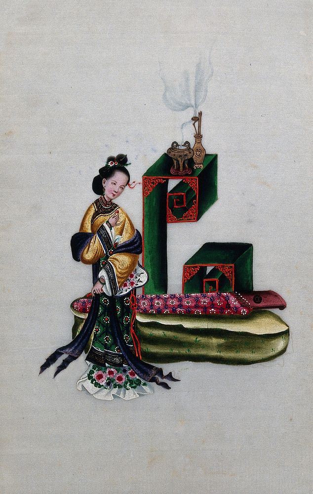 A Chinese lady. Painting by a Chinese artist, ca. 1850.