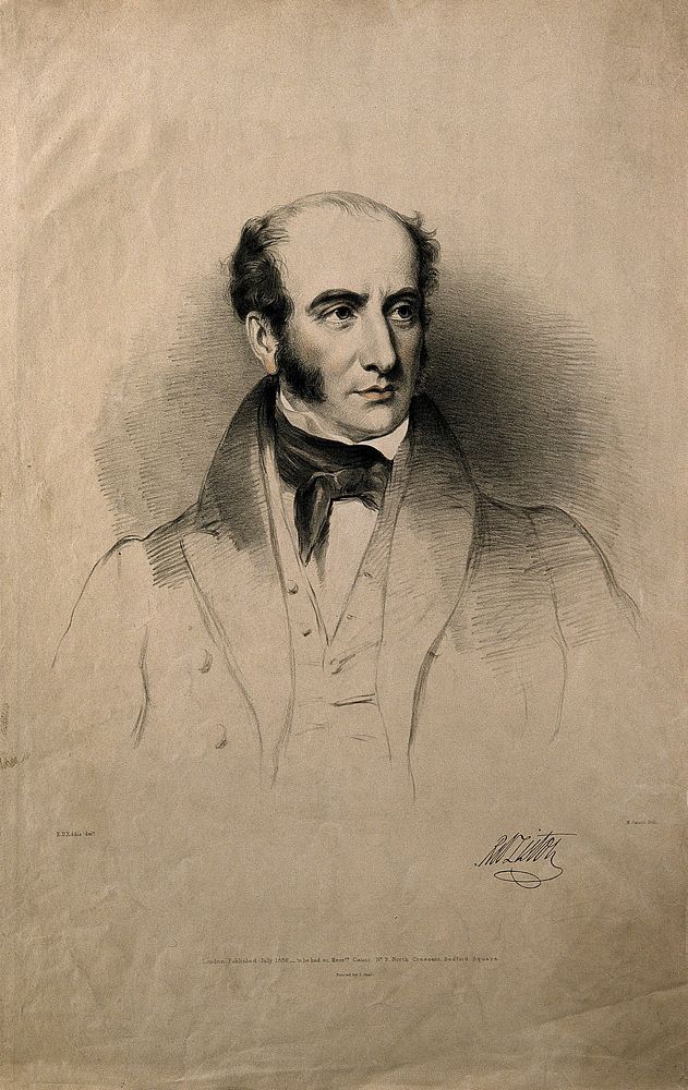 Robert Liston. Lithograph by M. Gauci, 1836, after E. U. Eddis.