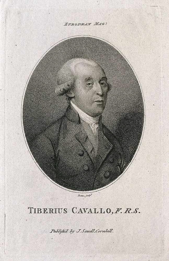 Tiberius Cavallo. Stipple engraving by T. Trotter.