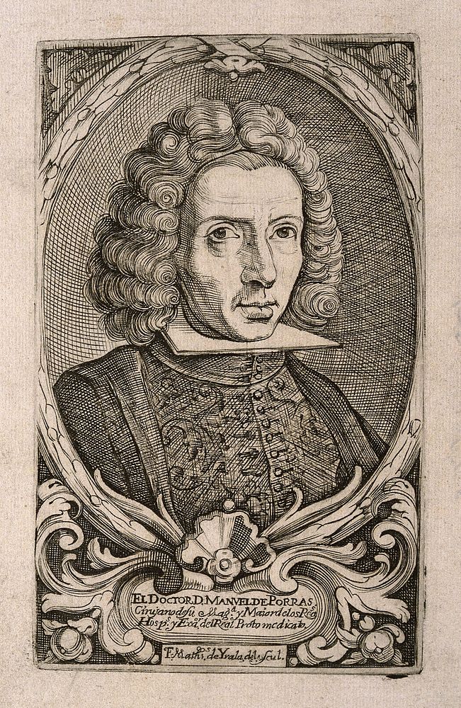 Manuel de Porras. Etching by F. Mathis de Yrala.