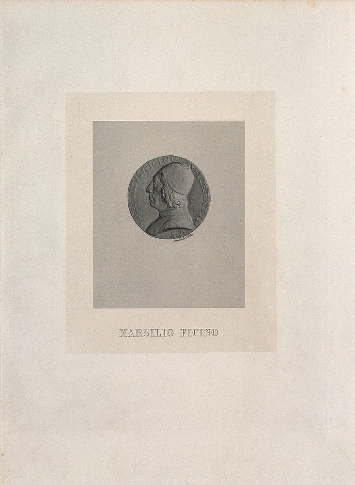 Marsilius Ficinus. Line engraving by A. Collas.