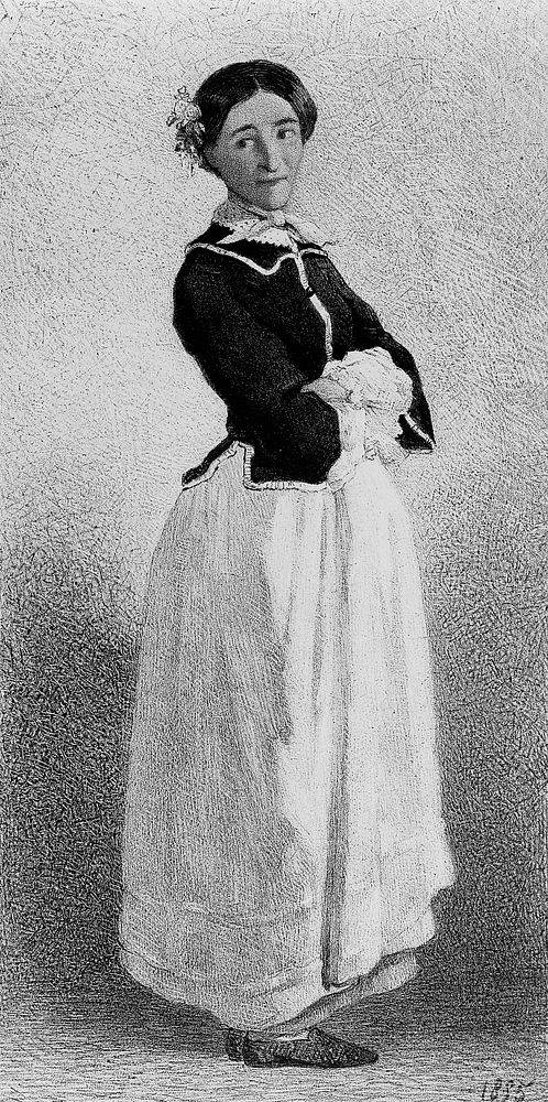 A mentally ill patient known as the 'princess of Salpêtrière'. Lithograph by A. Gautier, 1885.
