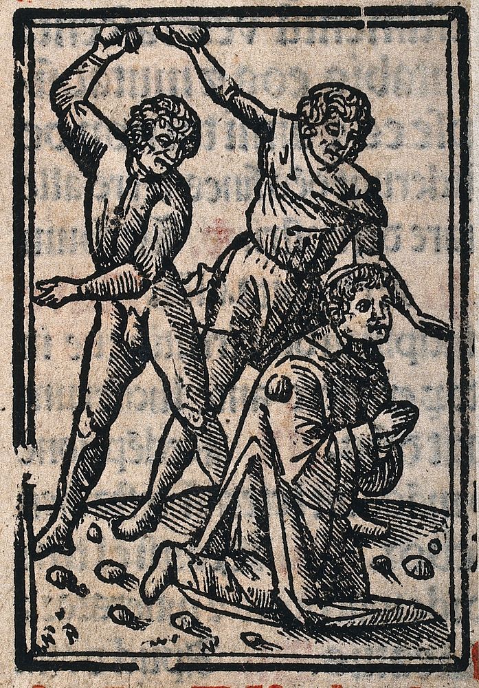 Martyrdom of Saint Stephen. Woodcut.