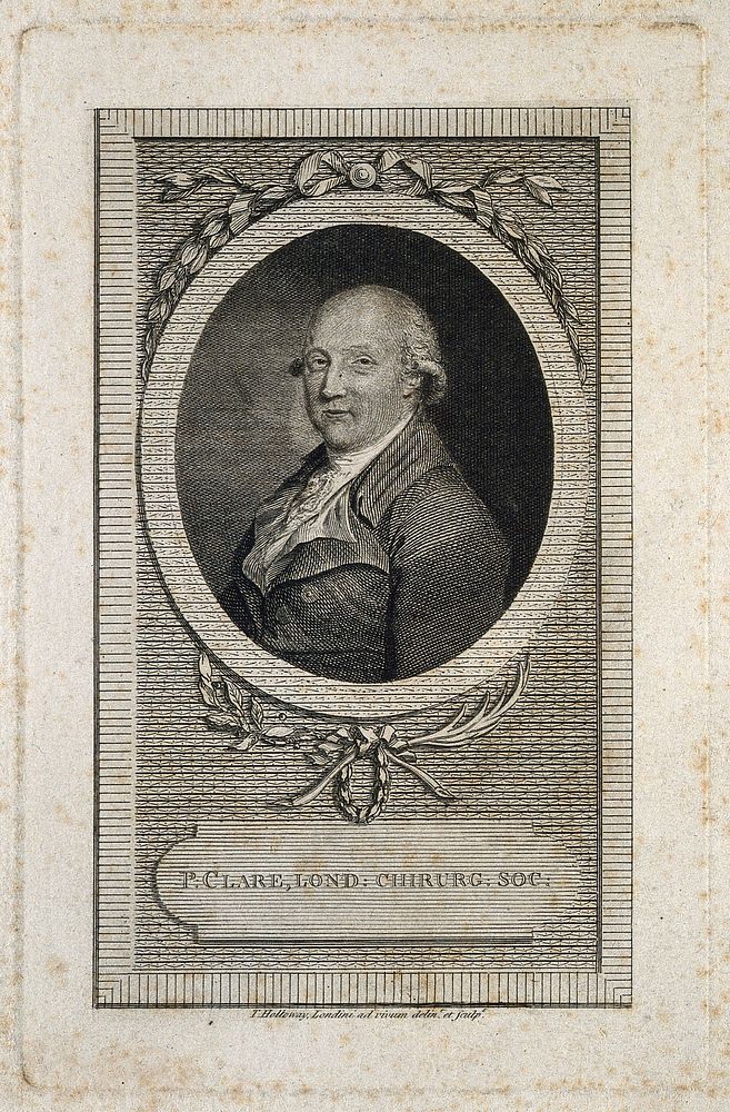 Peter Clare. Line engraving by T. Holloway after himself.